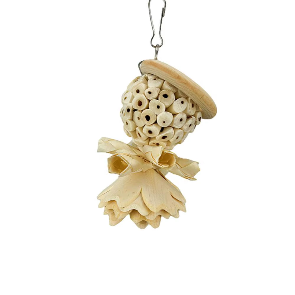 Bird Chew Toys Hang Natural Wooden Parrot Chewing Foraging Toys Bite Hang Toys Bird Cage Accessories for Parrots Cockatiel