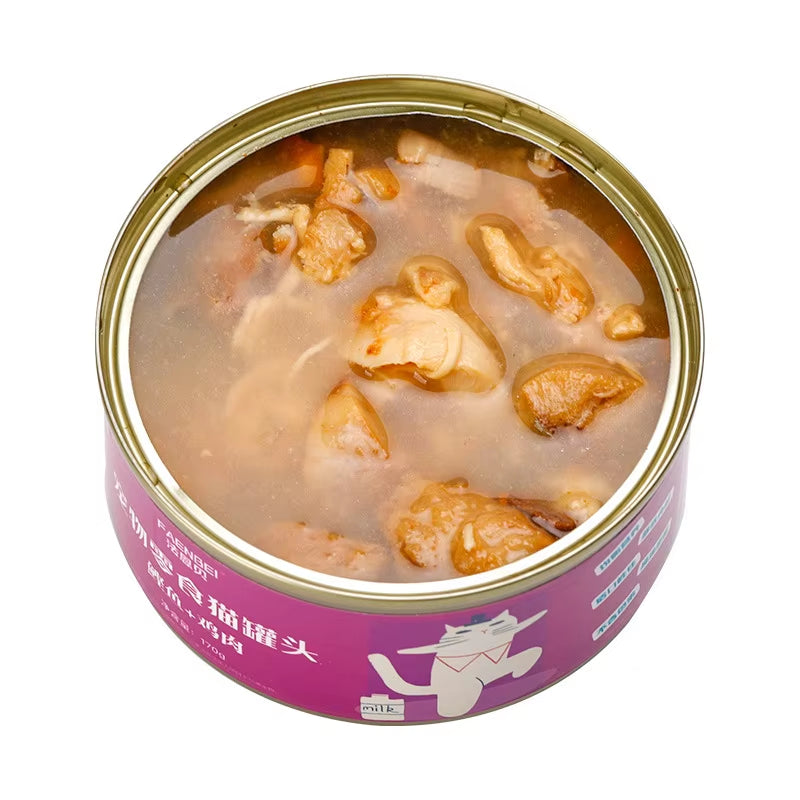 Cat Can Staple Food Can 170G Pet Cat Snack Tuna Kitten Adult Cat Nutritious Wet Food