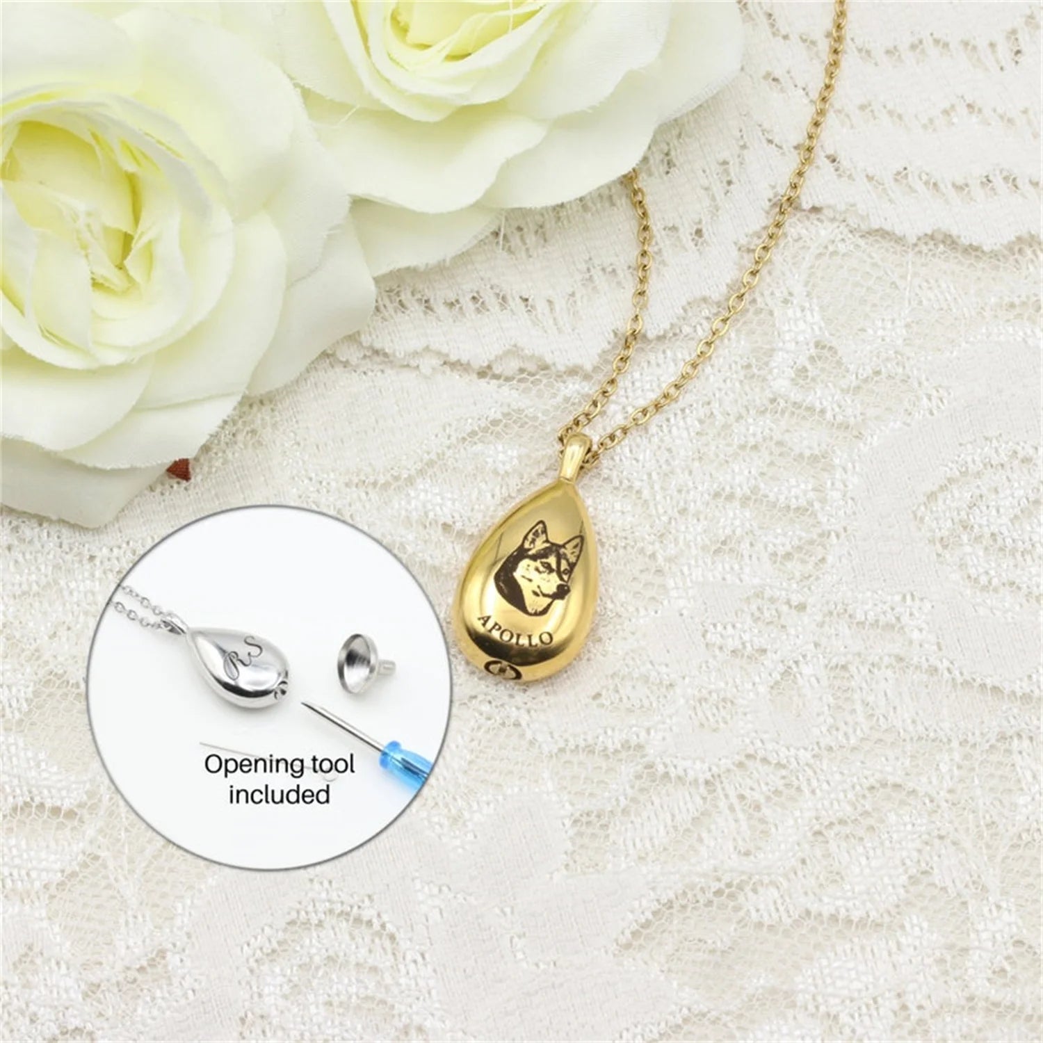 Pet Memorial Jewelry Custom Pet Urn Necklace Urns for Dogs Pet Loss Gifts Cat Urn Ashes Pet Custom Stainless Steel Pet Necklace