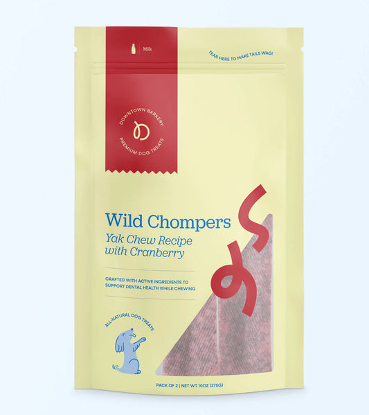 Long Lasting Dental Yak Chews - Cranberry and Blueberry Yak Chews for Dogs