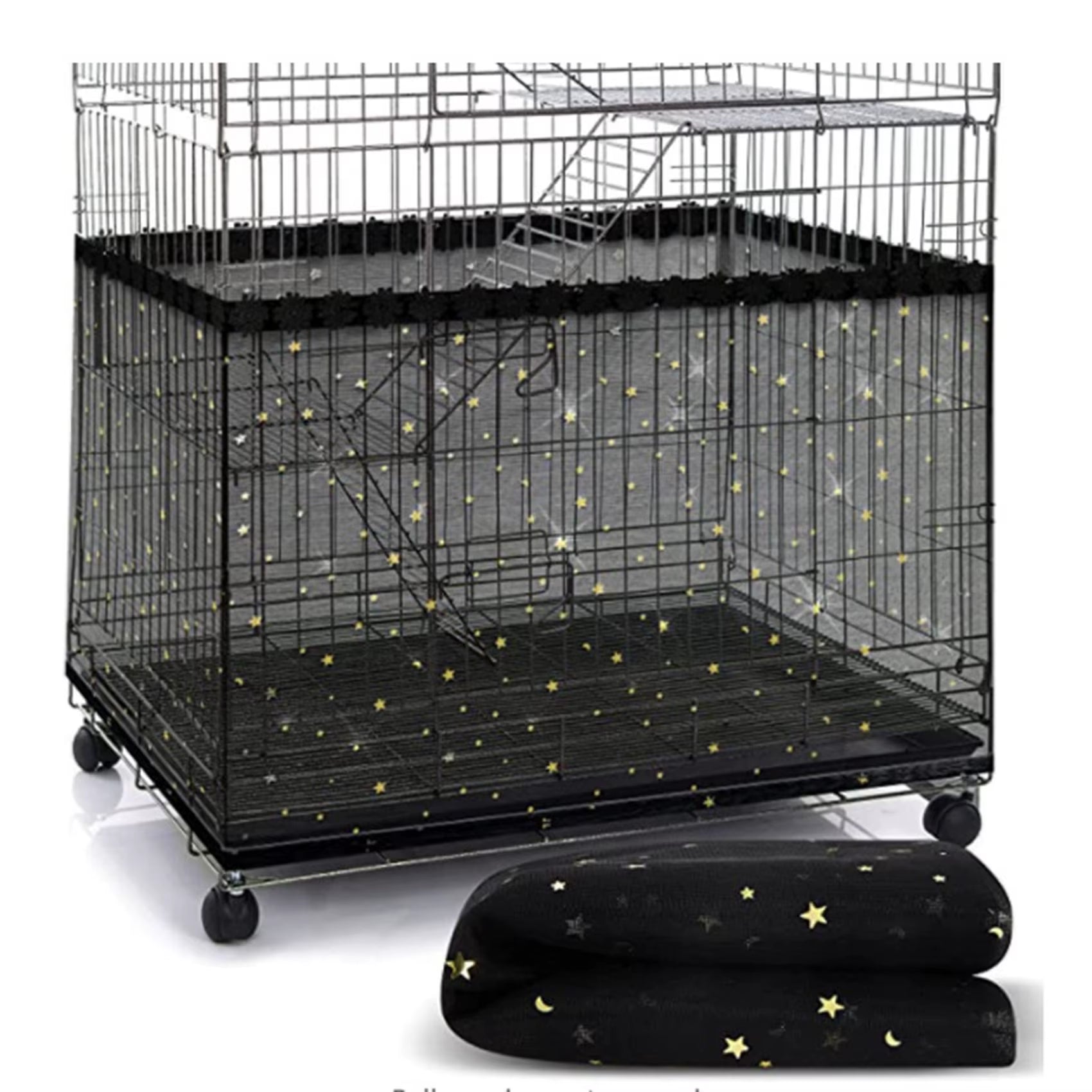 Bird Cage Cover Dustproof Birdseed Net Seed Catcher Nylon Mesh Birdseed Net Guard for Bird Cage Stars /Solid Color