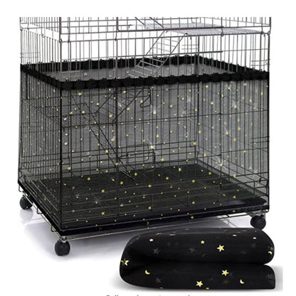 Bird Cage Cover Dustproof Birdseed Net Seed Catcher Nylon Mesh Birdseed Net Guard for Bird Cage Stars /Solid Color