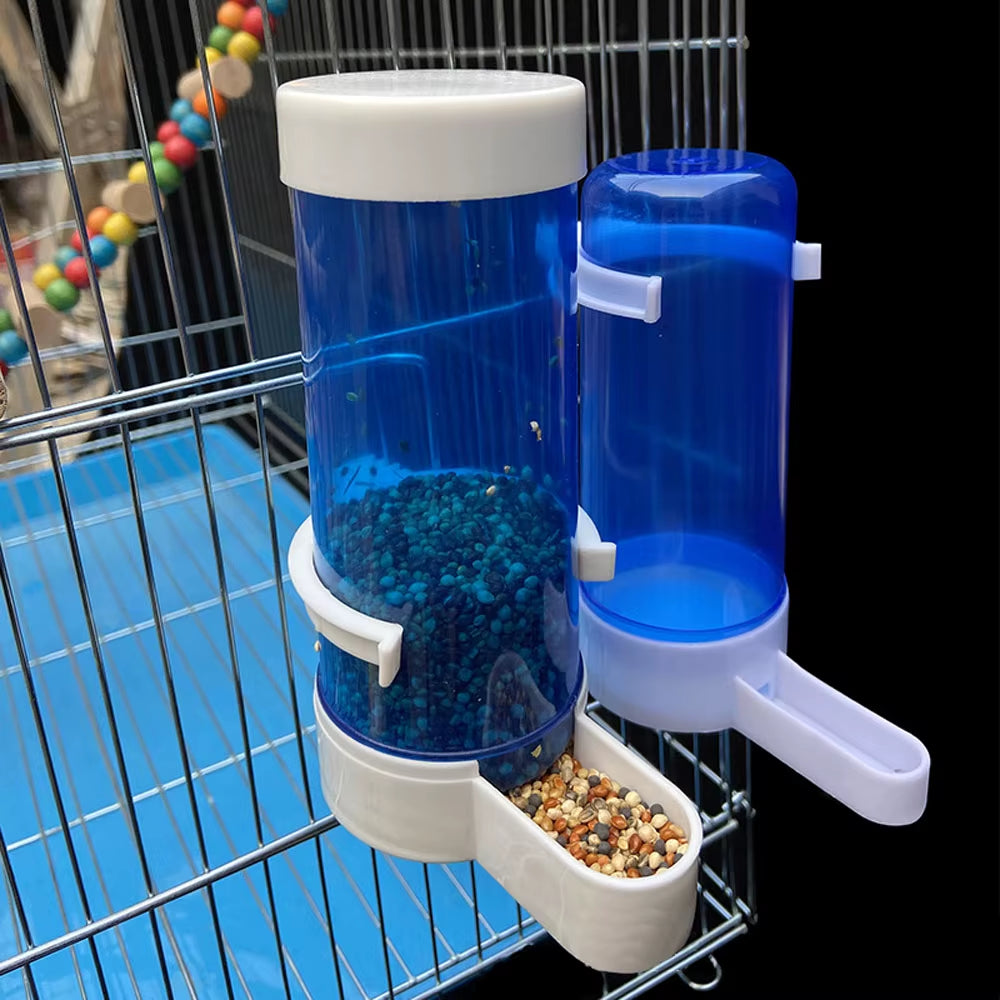 Pet Bird Automatic Drinker Feeder Blue Bird Feeder Bird Cage Parrot Feeding Tool Automatic Feeder Bowls and Drinkers 1 Pcs