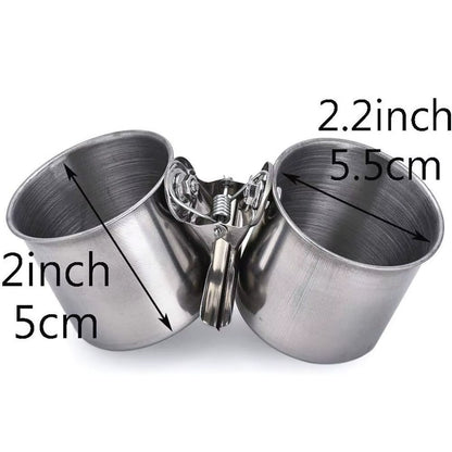 Bird Food Cup Stainless Steel Birds Parrot Feeder round Aviary Pet Food Water Feeding Bowl