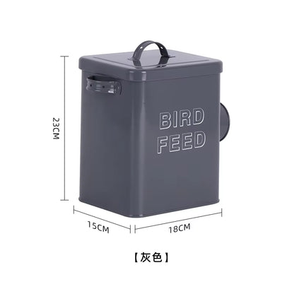 High-Value Pet Food Storage Bucket Cat Food Storage Bucket Dog Food Bucket Moisture-Proof Sealed Wrought Iron Grain Storage Box