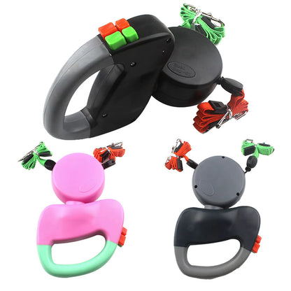 3M Dual Leash Pet Retractable Automatic Winding Rope Dogs Walking Traction Leash Accessory
