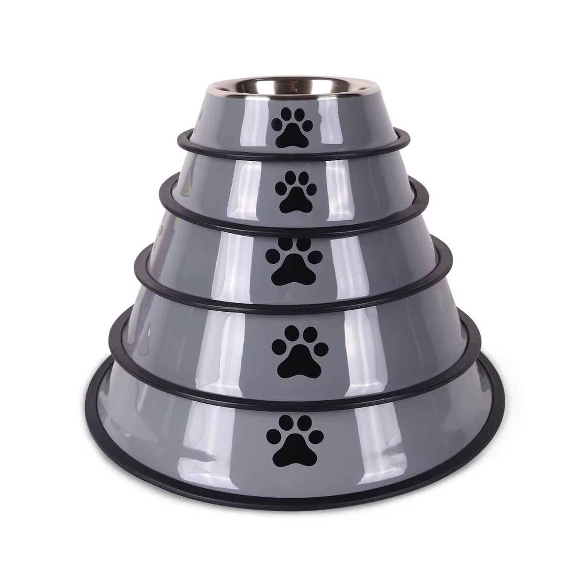 1PC Stainless Steel Pet Bowl Cat Bowl Dog Food Bowl Multi-Specification Anti-Fall Food Bowl Food Bowl Feeding Pet Supplies