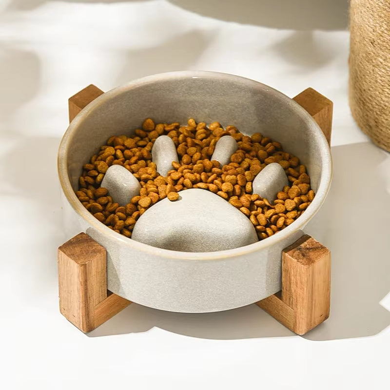 New Slow Food Bowl Ceramic Food Bowl for Dogs and Cats Slow Food Bowl Pet Supplies anti Knock anti Choke Feeder Dog Accessories