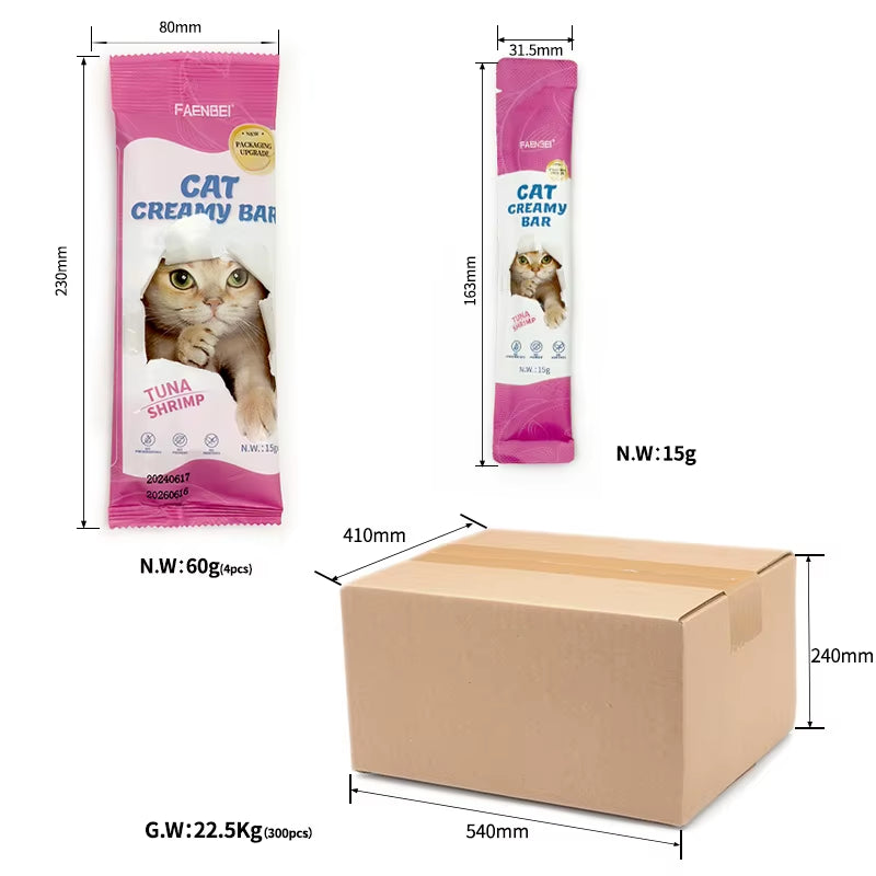 Factory Direct Sales Pet Snacks Cat Food Wet Food Cat Creamy Bar Cat Treats Snacks Strips