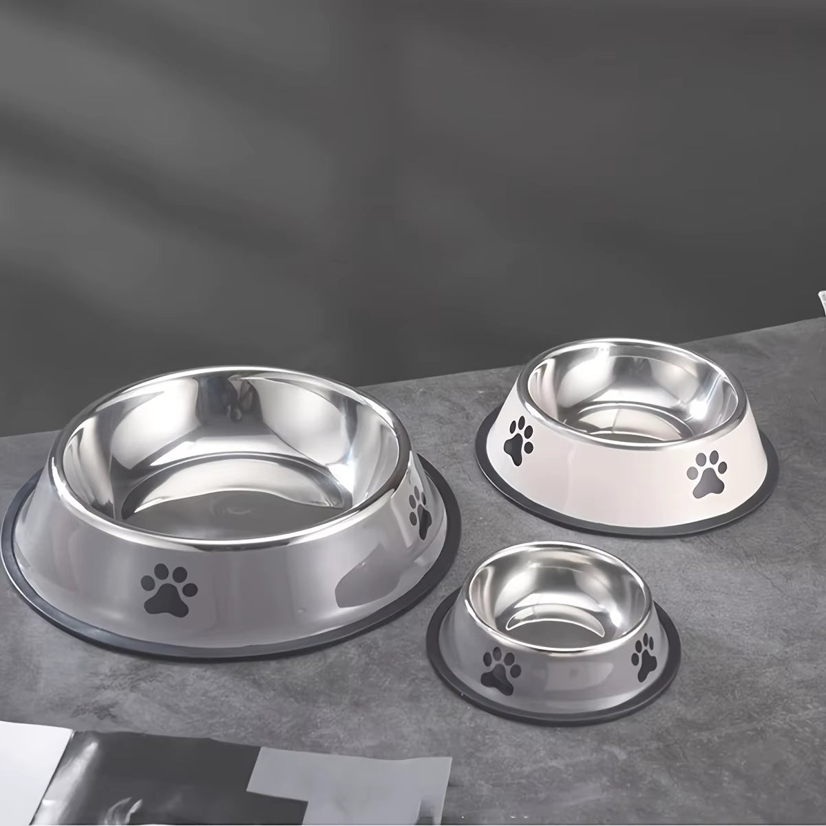 1PC Stainless Steel Pet Bowl Cat Bowl Dog Food Bowl Multi-Specification Anti-Fall Food Bowl Food Bowl Feeding Pet Supplies