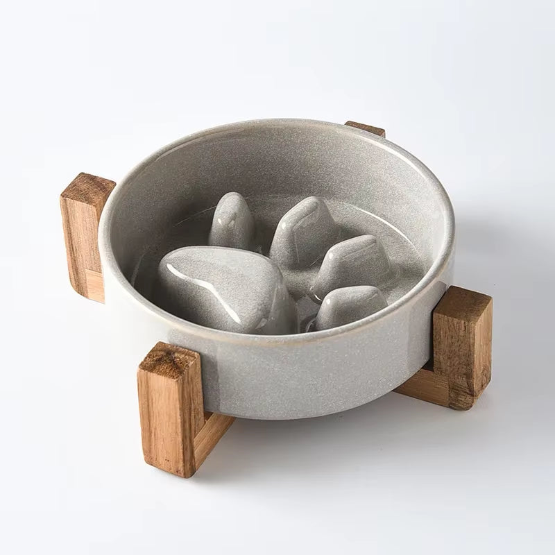 New Slow Food Bowl Ceramic Food Bowl for Dogs and Cats Slow Food Bowl Pet Supplies anti Knock anti Choke Feeder Dog Accessories