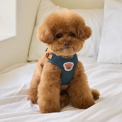 Cute Bear Pet Harness Leash Set Dog Vest Harness Strap Adjustable Breathable Harness for Puppy Cat Dog Supplies