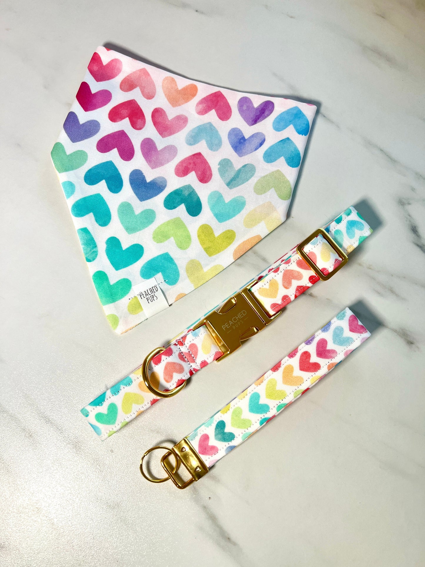 Rainbow Hearts Collar