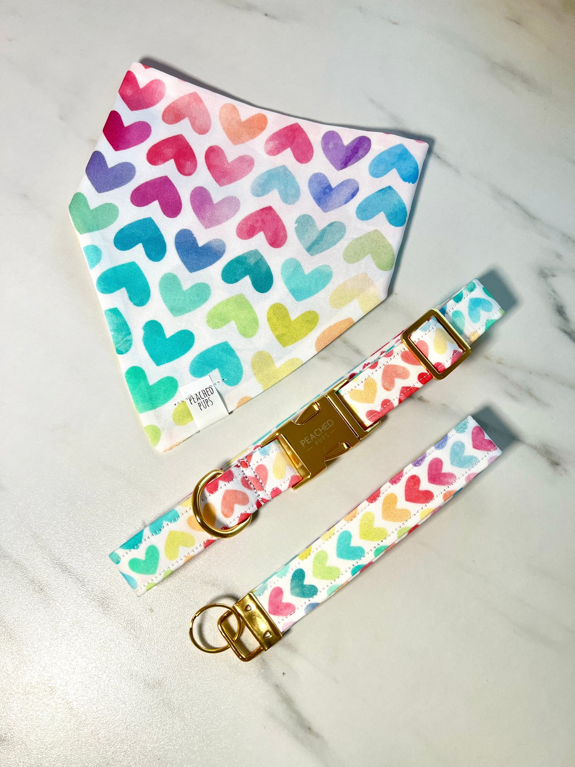 Rainbow Hearts Collar