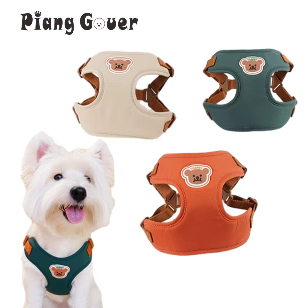Cute Bear Pet Harness Leash Set Dog Vest Harness Strap Adjustable Breathable Harness for Puppy Cat Dog Supplies