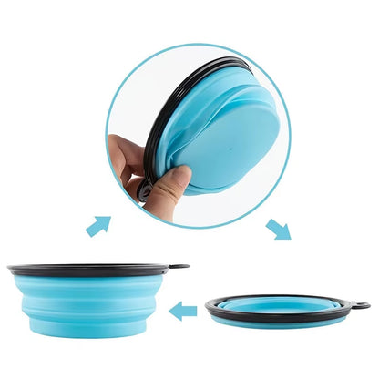 Portable Pet Food Bowl Durable TPR Bowl Cat and Dog Food Pet Silicone Collapsible Bowl Portable Travel Outdoor Water Food Bowl