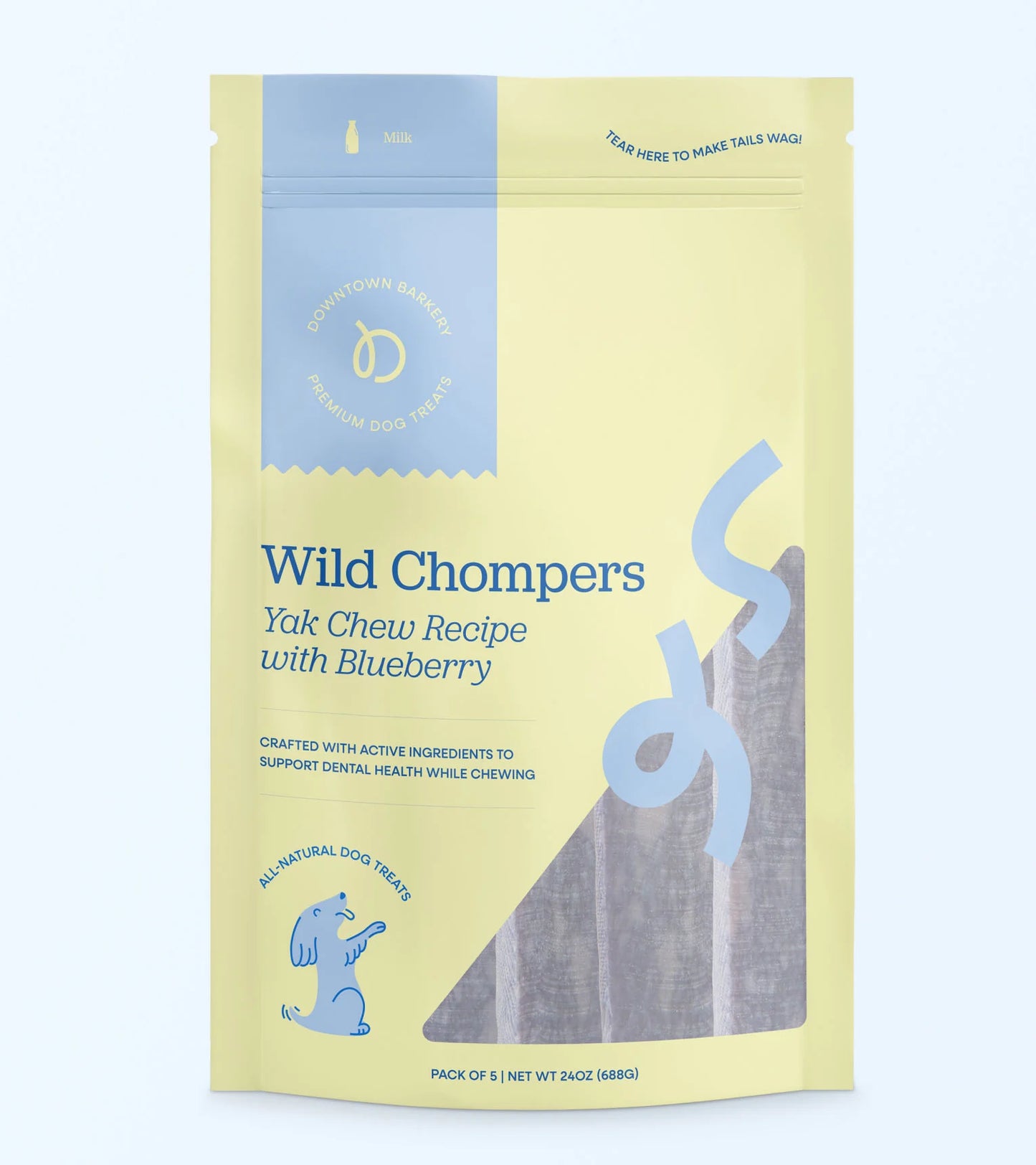 Long Lasting Dental Yak Chews - Cranberry and Blueberry Yak Chews for Dogs