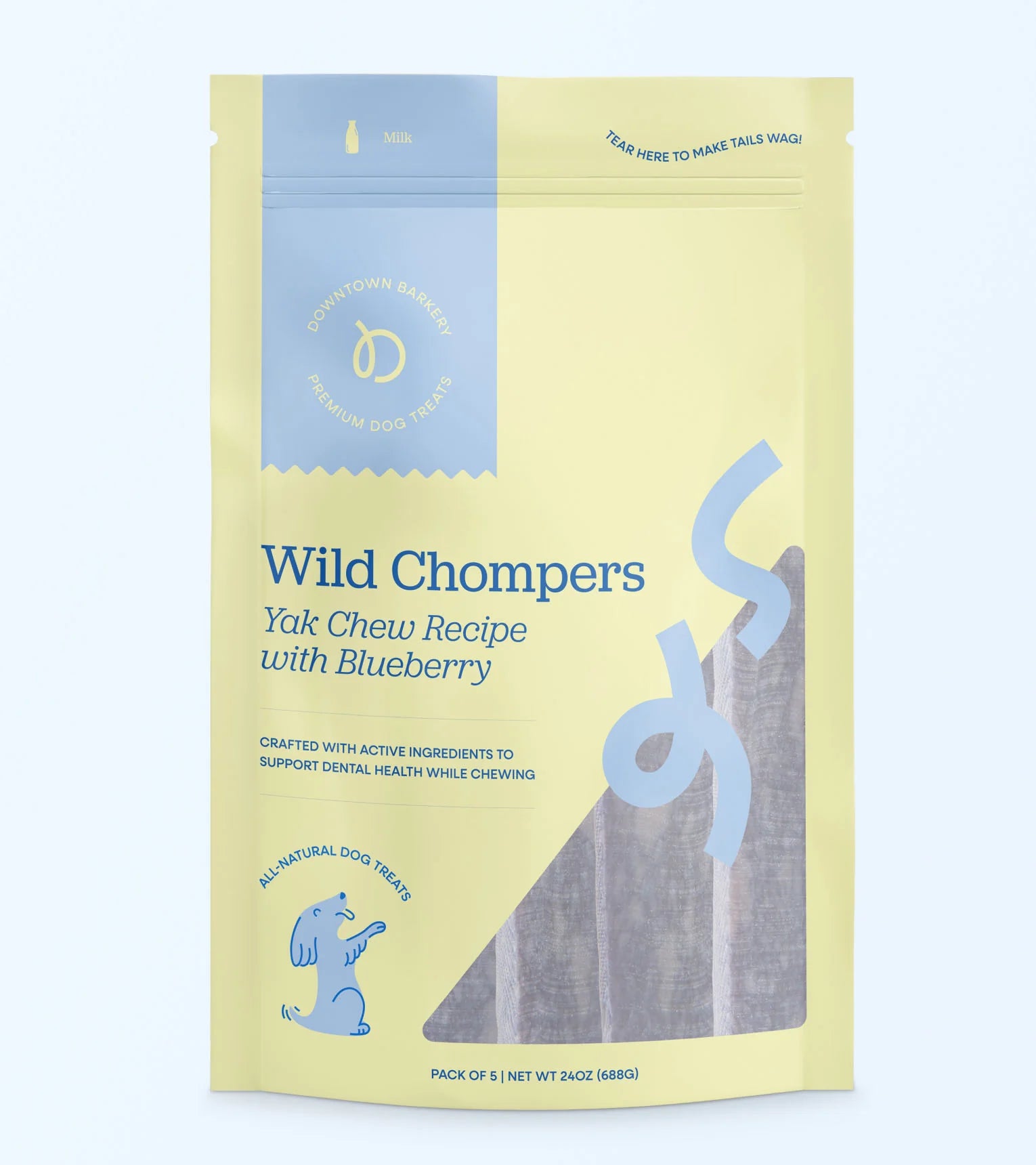 Long Lasting Dental Yak Chews - Cranberry and Blueberry Yak Chews for Dogs