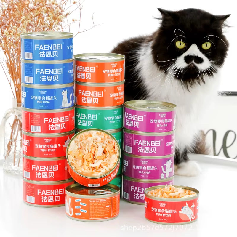 Cat Can Staple Food Can 170G Pet Cat Snack Tuna Kitten Adult Cat Nutritious Wet Food