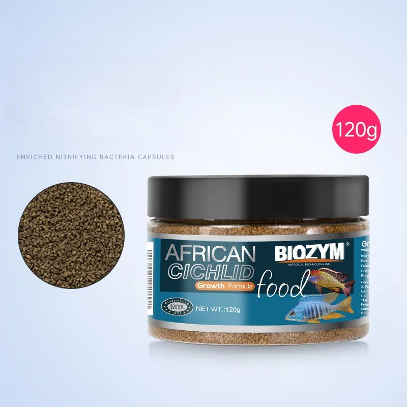 Aquarium Tropical Fish Food Fish Feed African Cichlids Vege Formula Food Creophagy Formula Food 120G