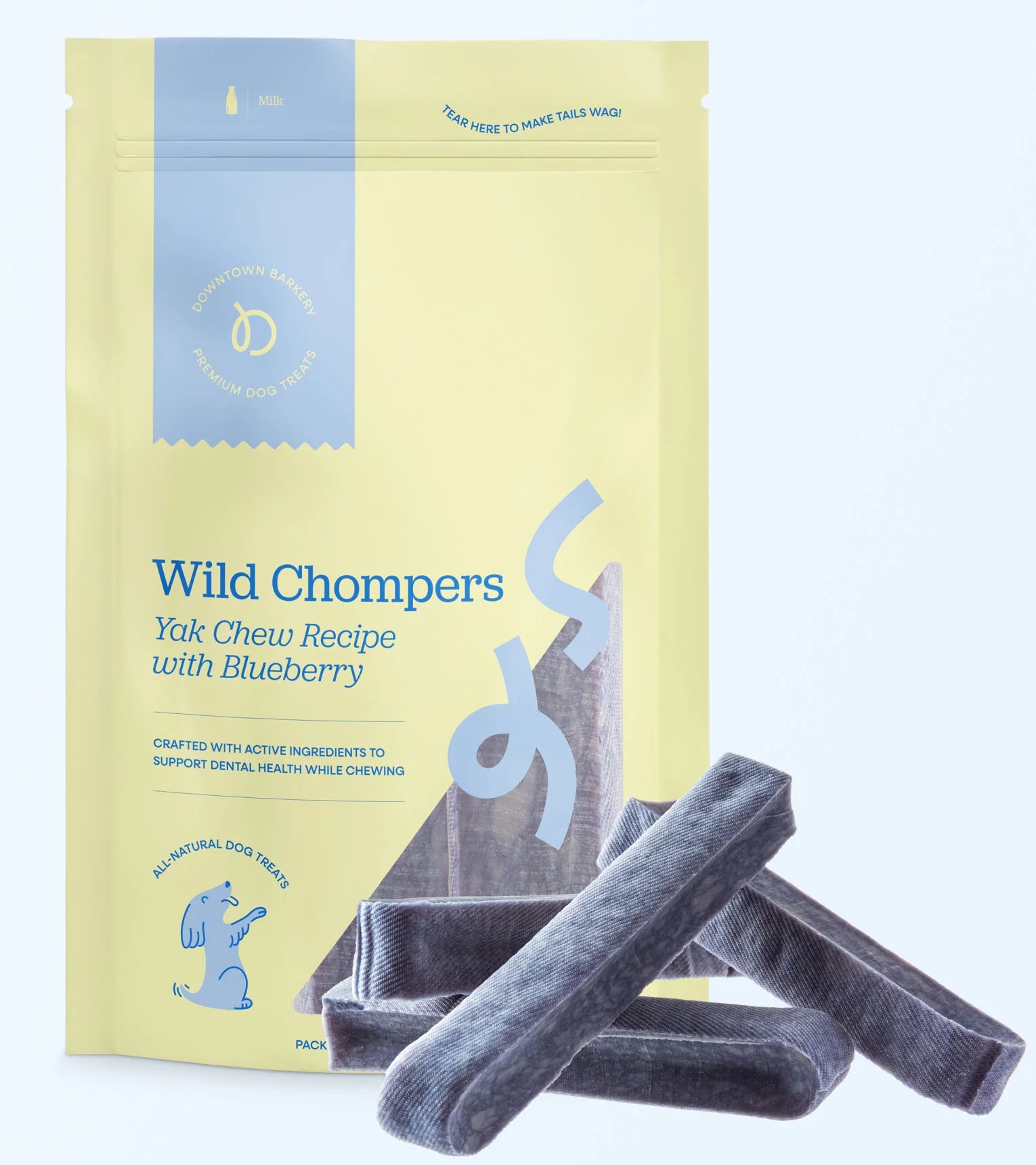 Long Lasting Dental Yak Chews - Cranberry and Blueberry Yak Chews for Dogs
